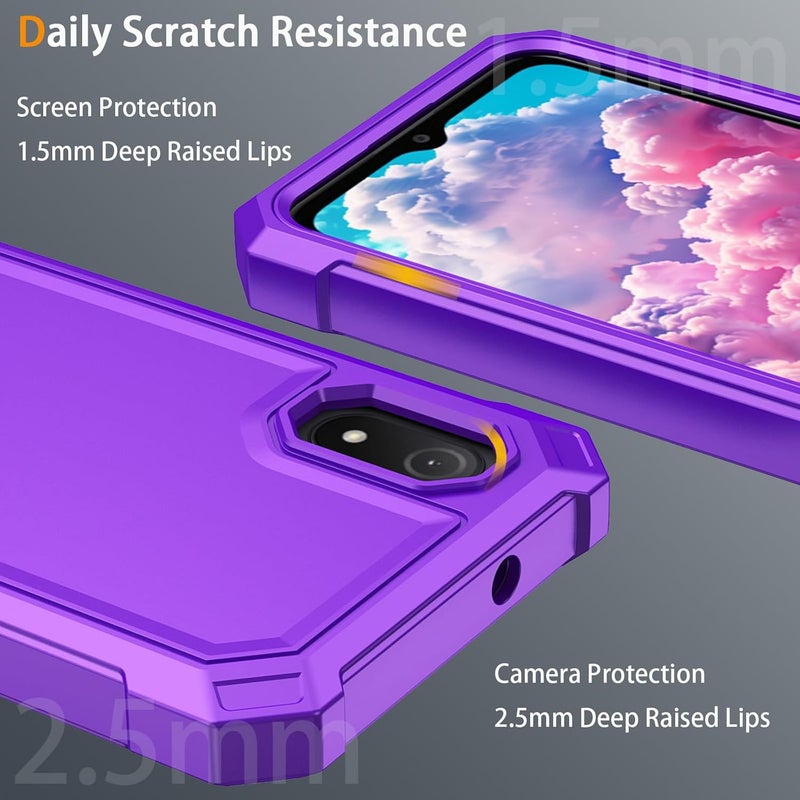 Mocotto for Cloud Mobile Stratus C8 Phone Case with Tempered Glass Screen Protector,Slim Soft Silicone Full-Body Protective Cover (Cloud Mobile Stratus C8,Purple) - Image 2